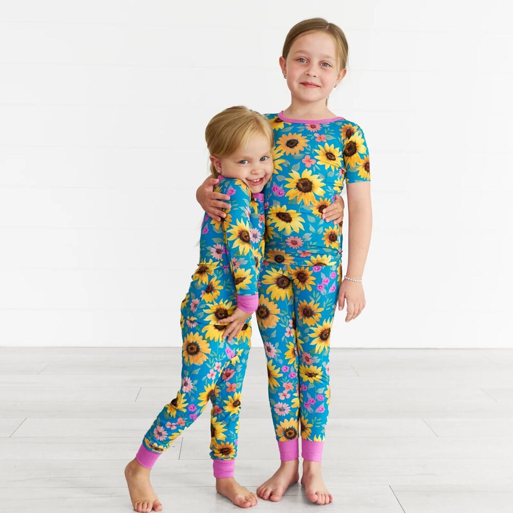 NIB/NWT Little Sleepies Sunflower Fields Short Sleeve Bamboo PJ Set 2T